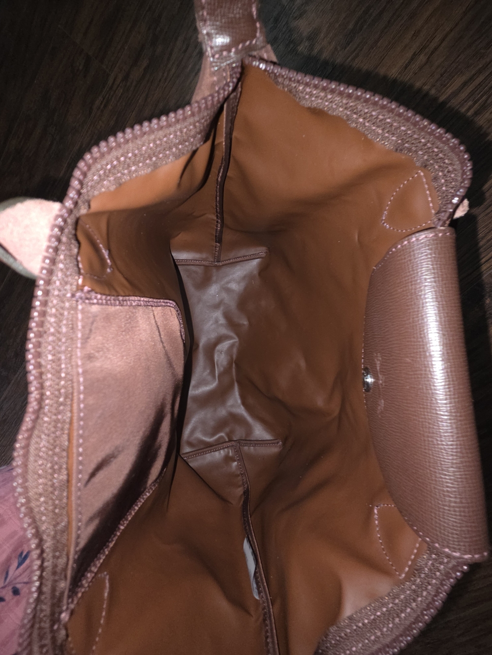 Longchamp Brown Le Pliage Medium Nylon Tote Bag - Picture 6 of 10